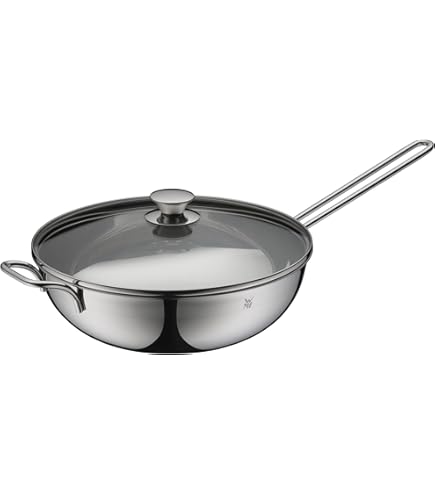 WMF Induction Wok with Glass Lid 36 cm Cromargan Stainless Steel